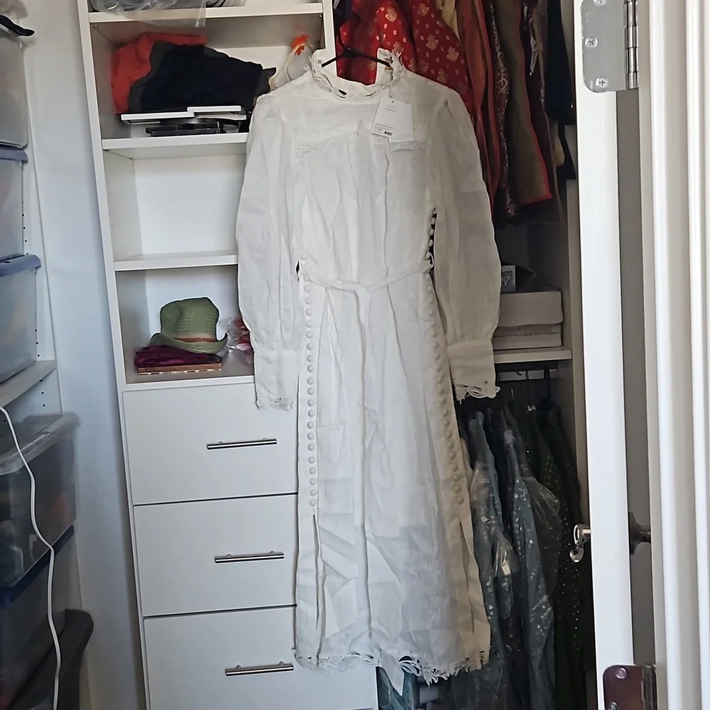 ZIMMERMANN Luminous Buttoned Smock Midi Dress size 2 - Picture 7 of 8